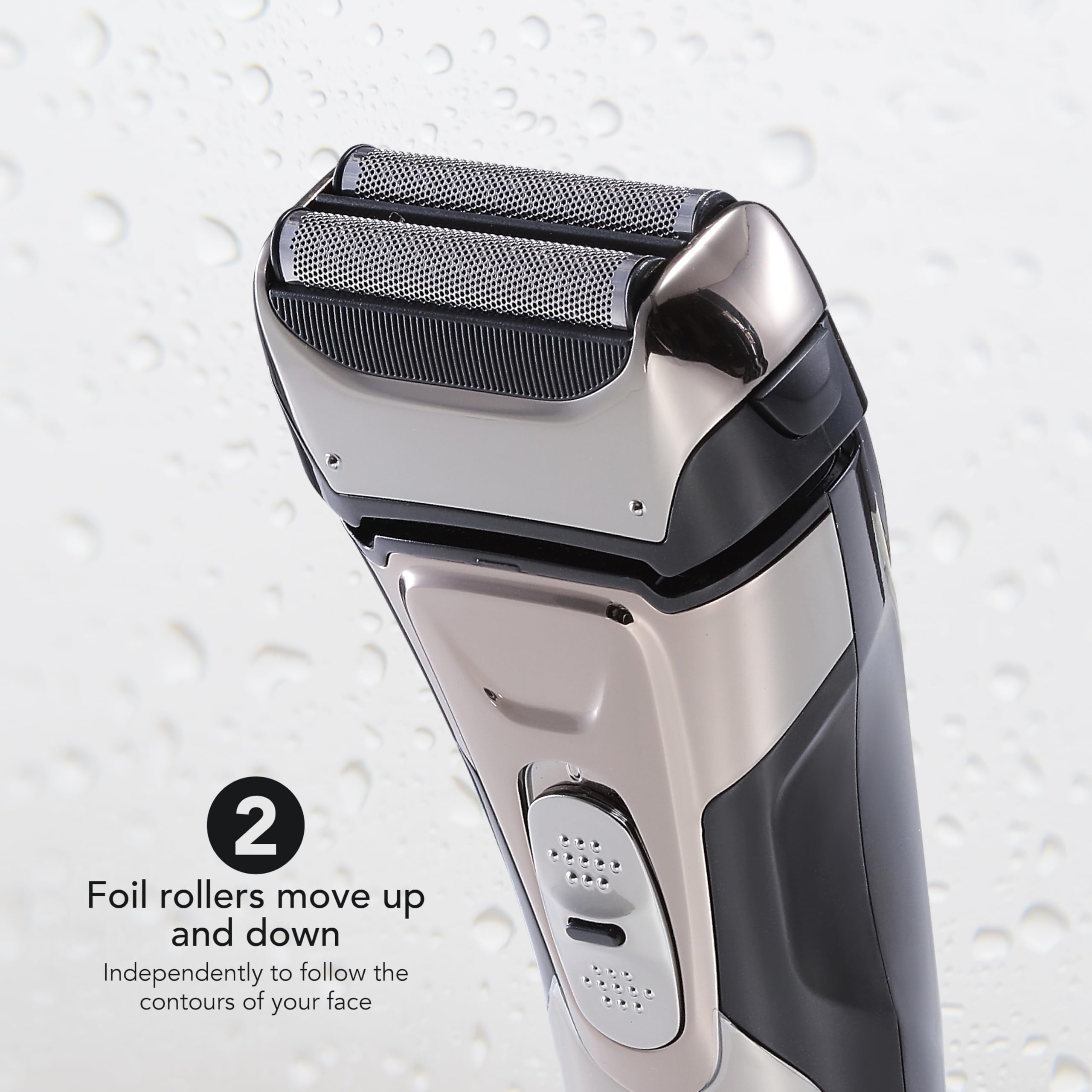Members Only Foil Shaver, Lithium Metallic Cordless 2 Blade Electric Shaver, Precision Contouring, Pop-up Trimmer, LED Display, Waterproof Design (IPX6), USB Rechargeable - Image 4