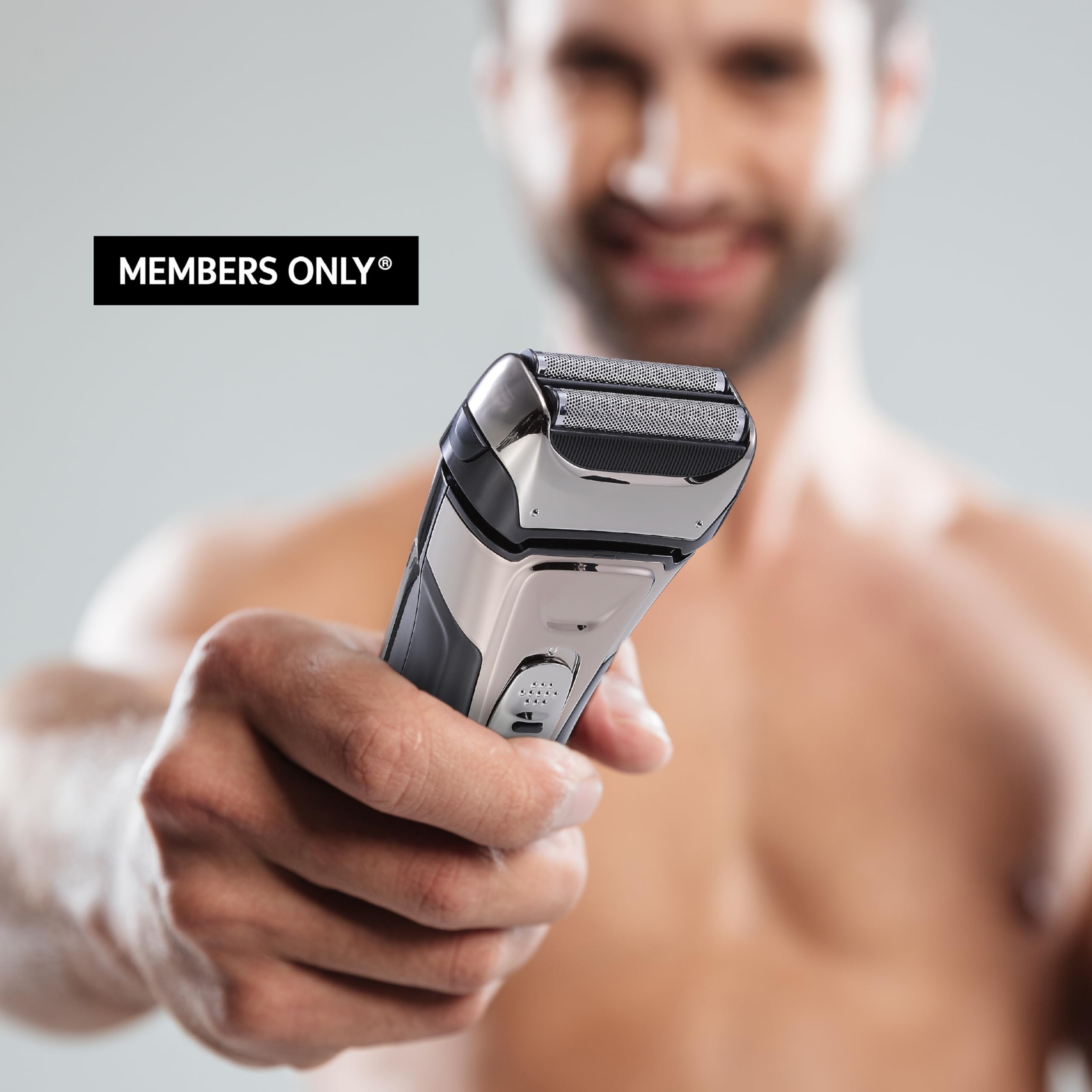 Members Only Foil Shaver, Lithium Metallic Cordless 2 Blade Electric Shaver, Precision Contouring, Pop-up Trimmer, LED Display, Waterproof Design (IPX6), USB Rechargeable - Image 5