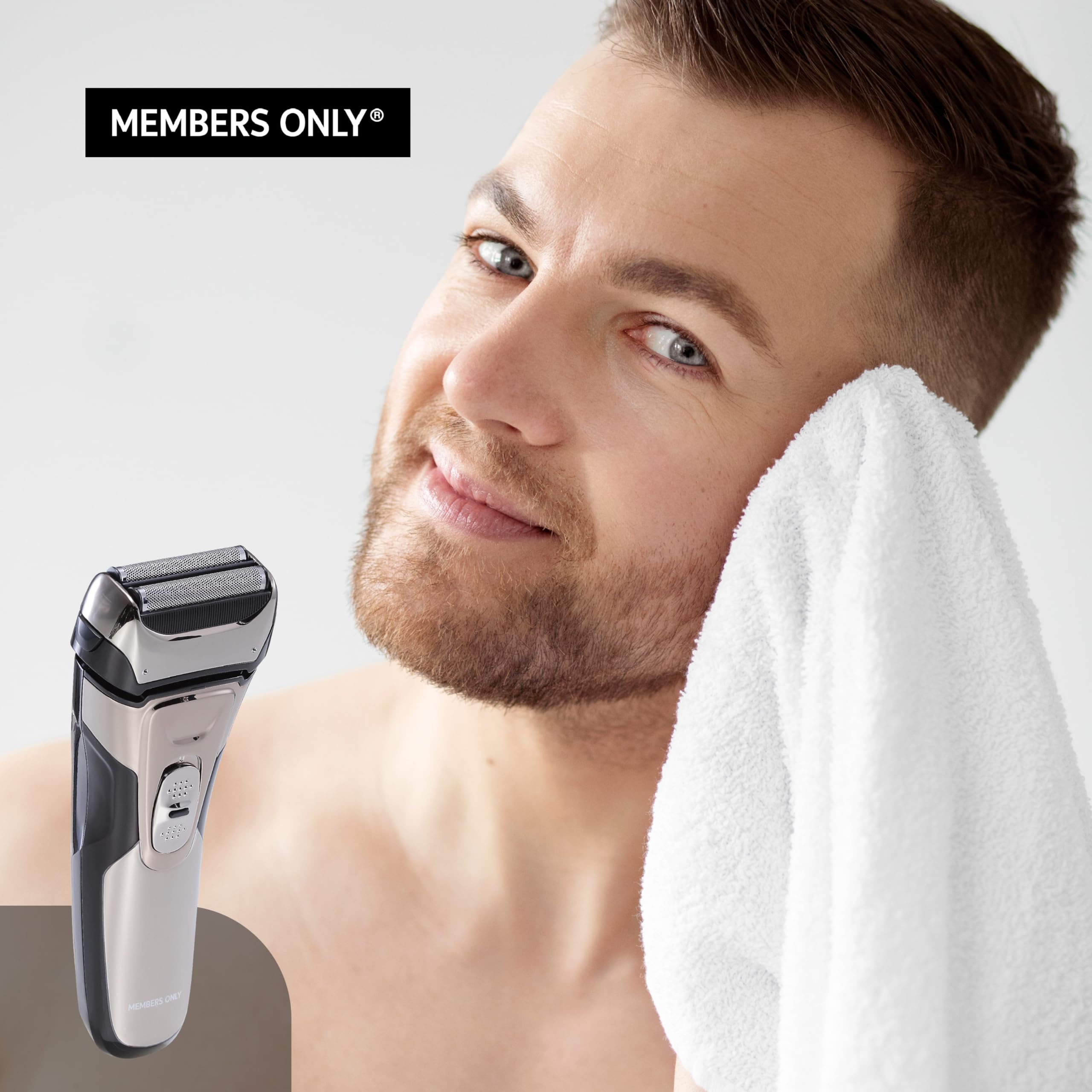 Members Only Foil Shaver, Lithium Metallic Cordless 2 Blade Electric Shaver, Precision Contouring, Pop-up Trimmer, LED Display, Waterproof Design (IPX6), USB Rechargeable - Image 6