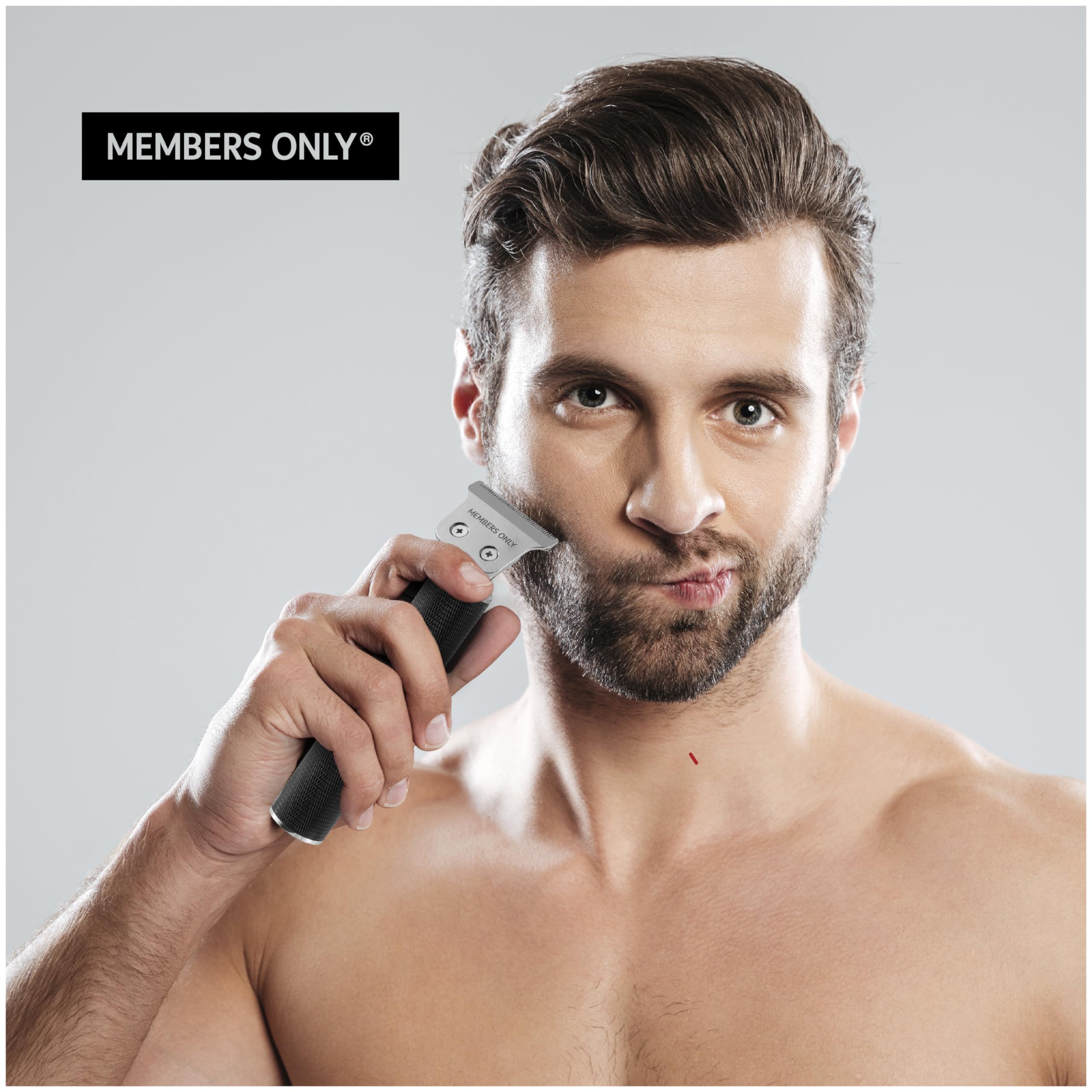Members Only Hair Trimmer for Men, Lithium T-Blade Hair & Beard, High-Performance Stainless-Steel Blades, Close Trim Design, Type-C Rechargeable Battery, 4 Length Guards, Cleaning Brush - Image 5