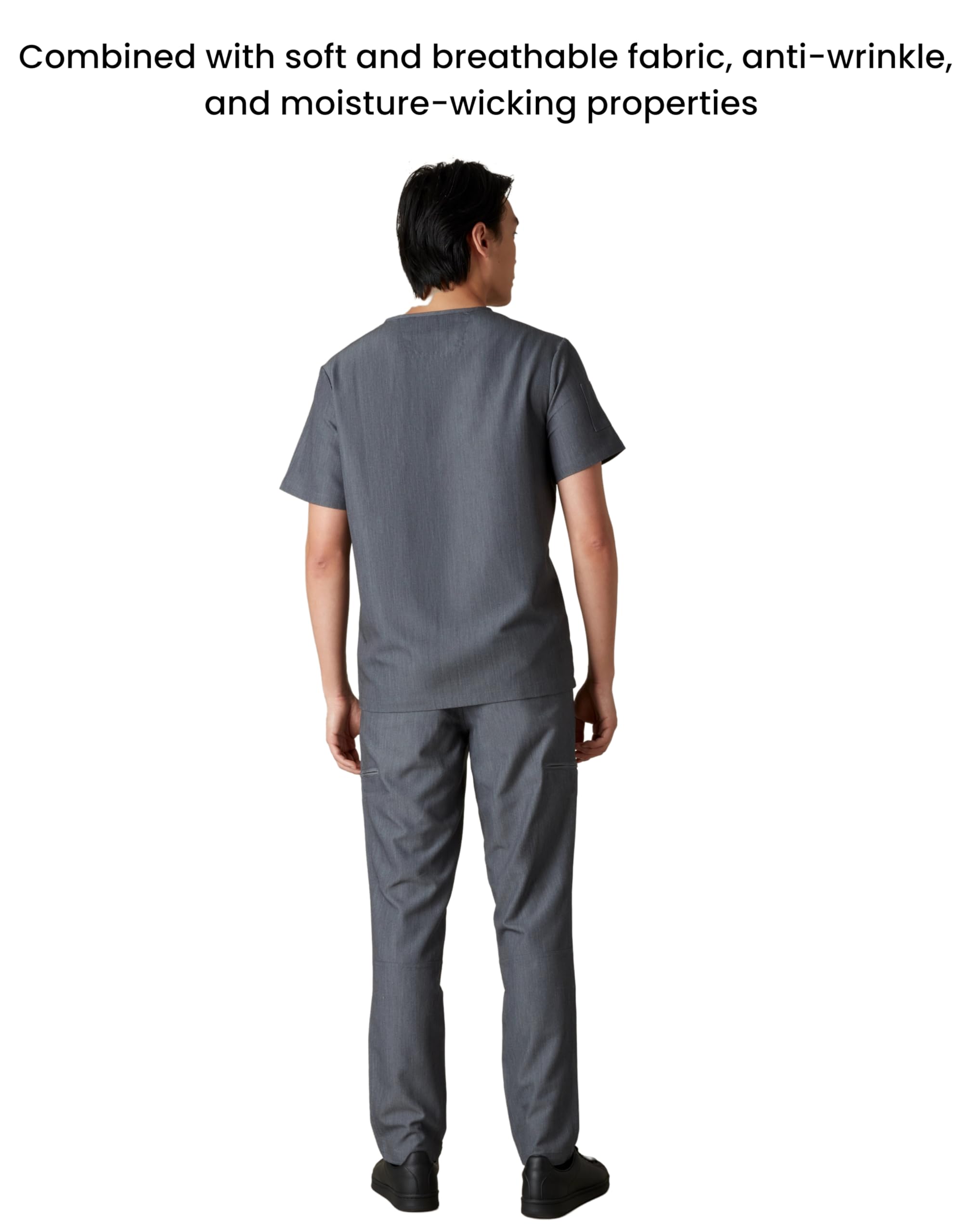 Members Only Manchester V-Neck Scrub Top with Pockets | Medical Scrubs for Men |Hospital Uniform | Comfortable Stretch Fabric - Image 6