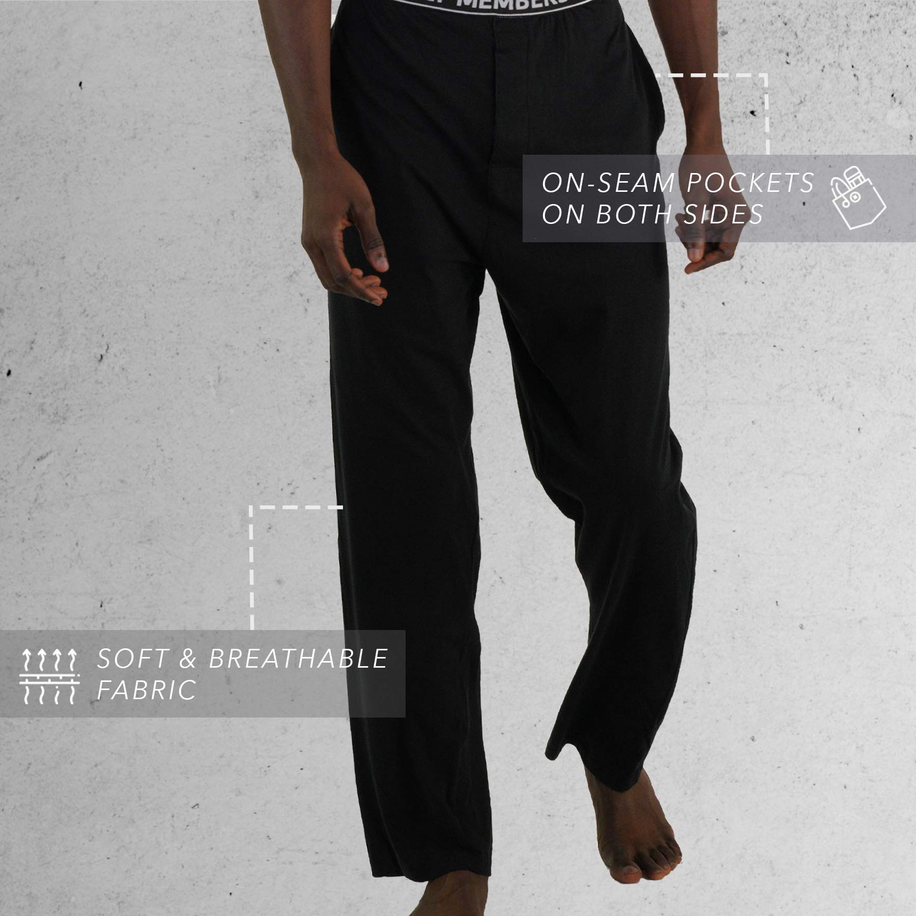 Members Only Men's Jersey Sleep Pant Cotton Woven with Two Side Pockets - Image 4