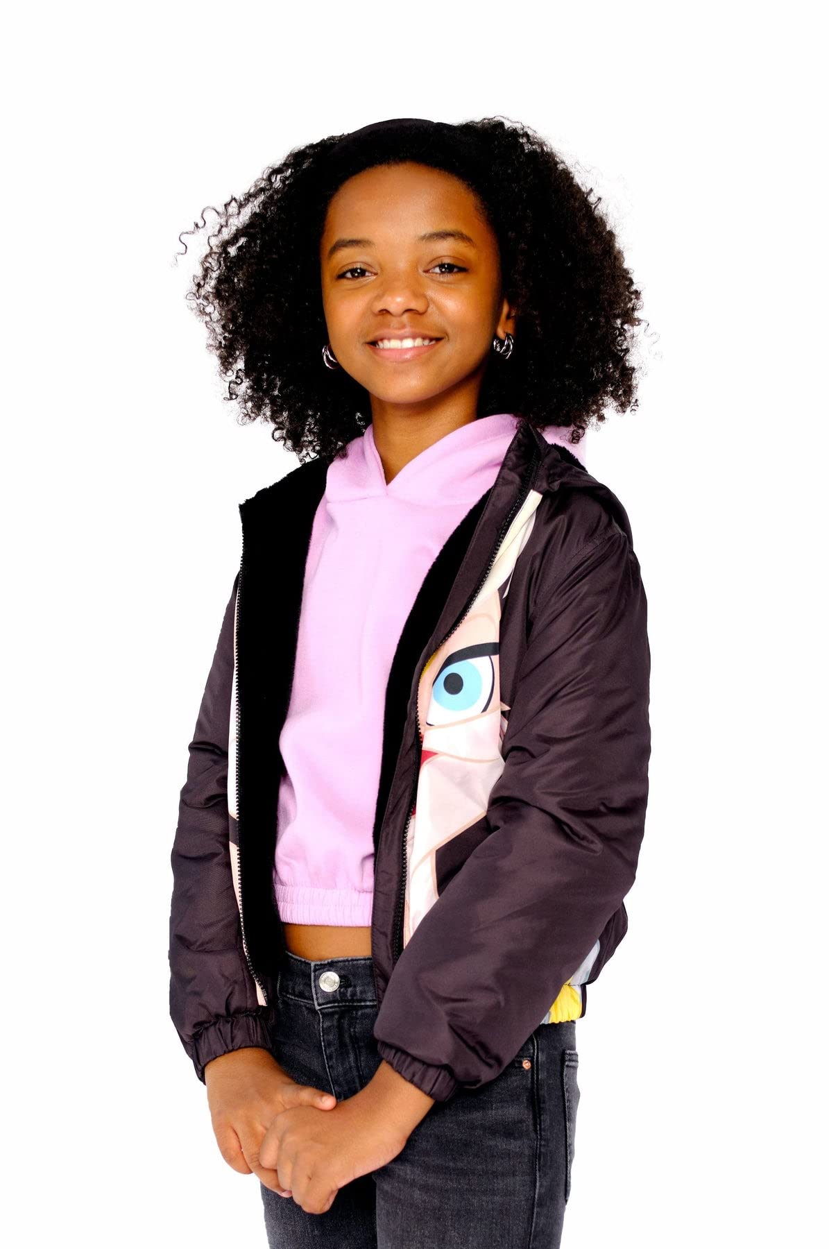 Members Only Printed, Midweight With Fur Lining Jacket for Girls (Pack of 1) - Image 3