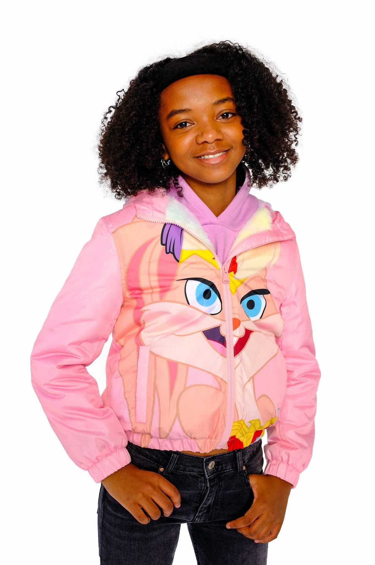 Members Only Printed, Midweight With Fur Lining Jacket for Girls (Pack of 1) - Image 4