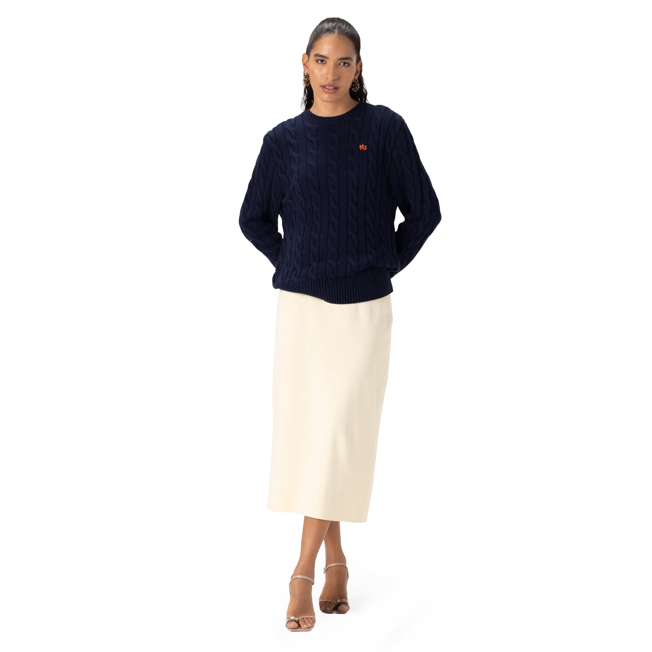 Members Only Women's Crew Neck Cable Knit Sweater | Crew Neck Sweater for Women | Cable Knit Sweater Women | Women Sweater - Image 5