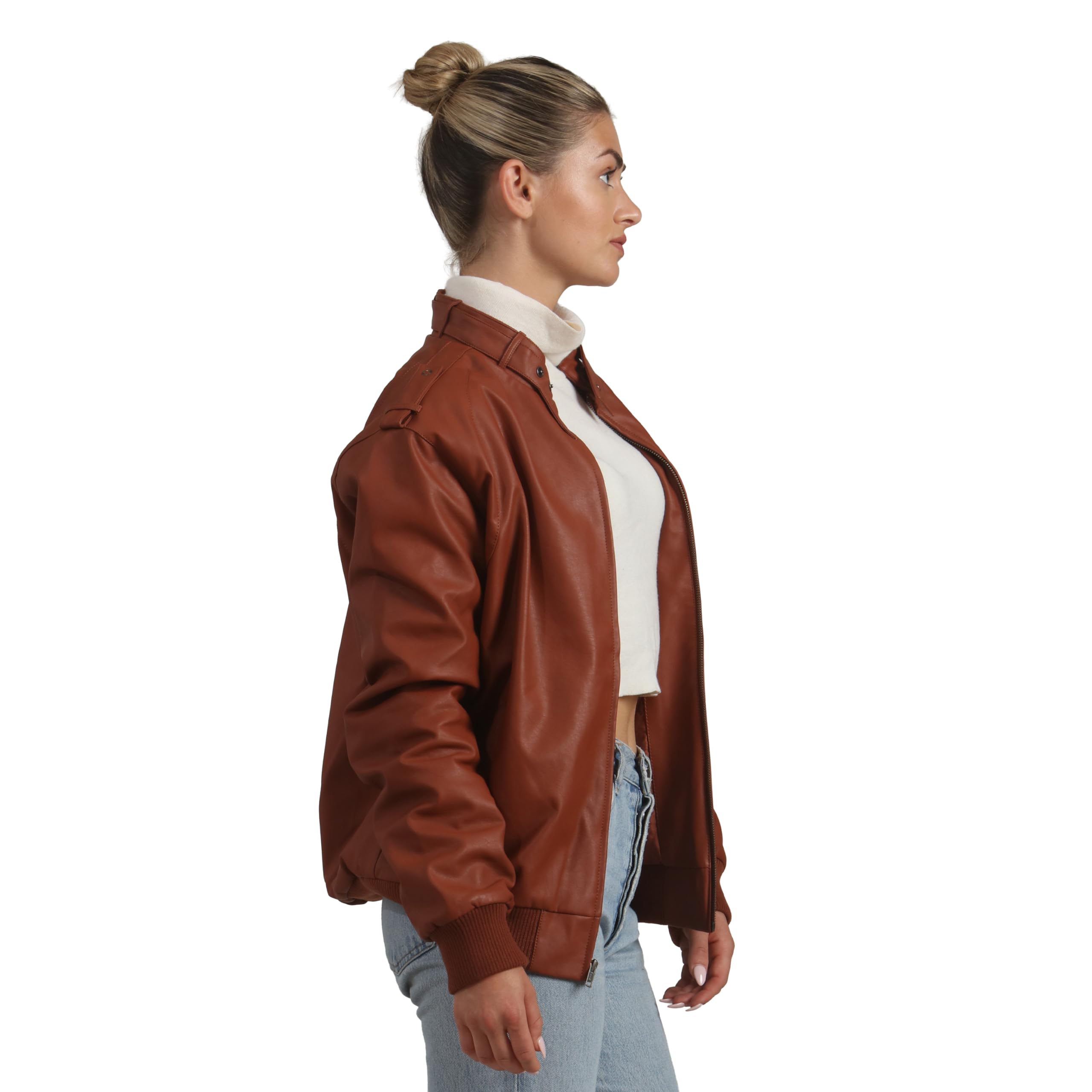 Members Only Women's Faux Leather Iconic Racer Jacket - Image 4