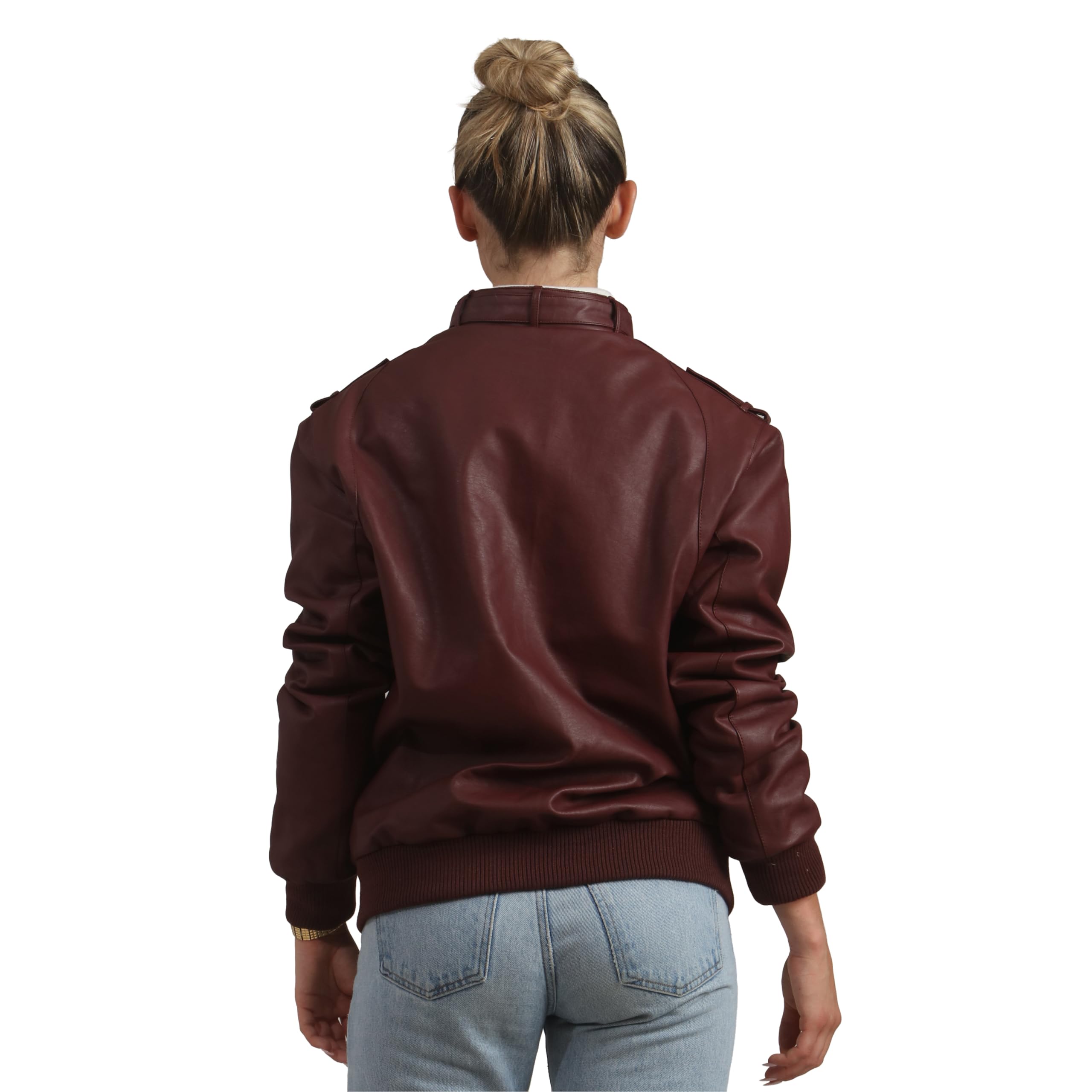 Members Only Women's Faux Leather Iconic Racer Jacket - Image 5
