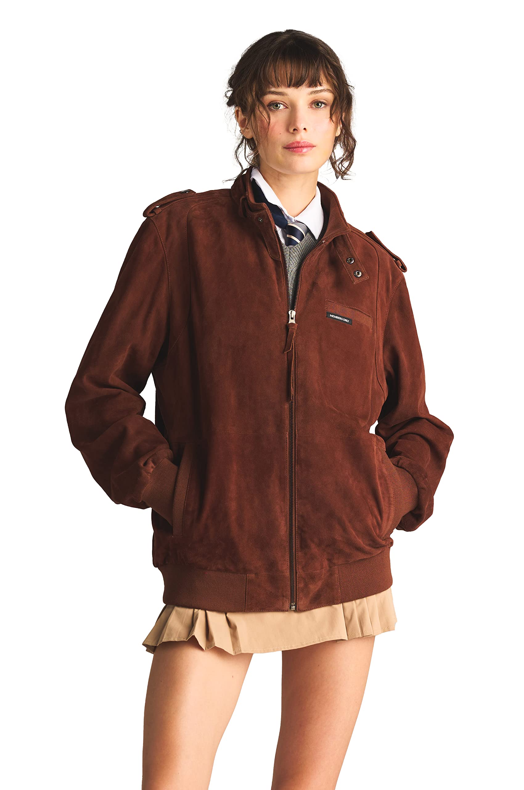 Members Only Women's Soft Suede Iconic Oversized Jacket - Image 3