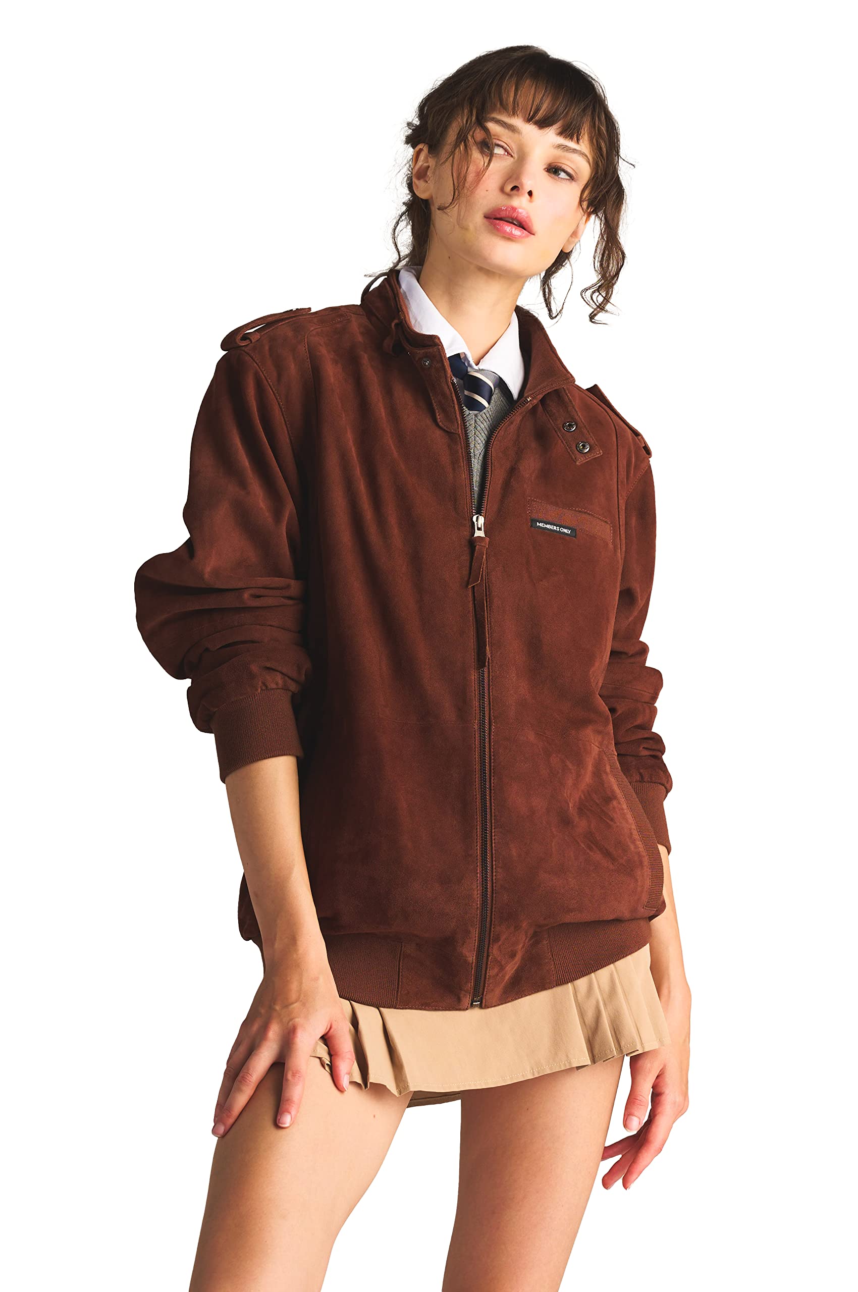 Members Only Women's Soft Suede Iconic Oversized Jacket - Image 5