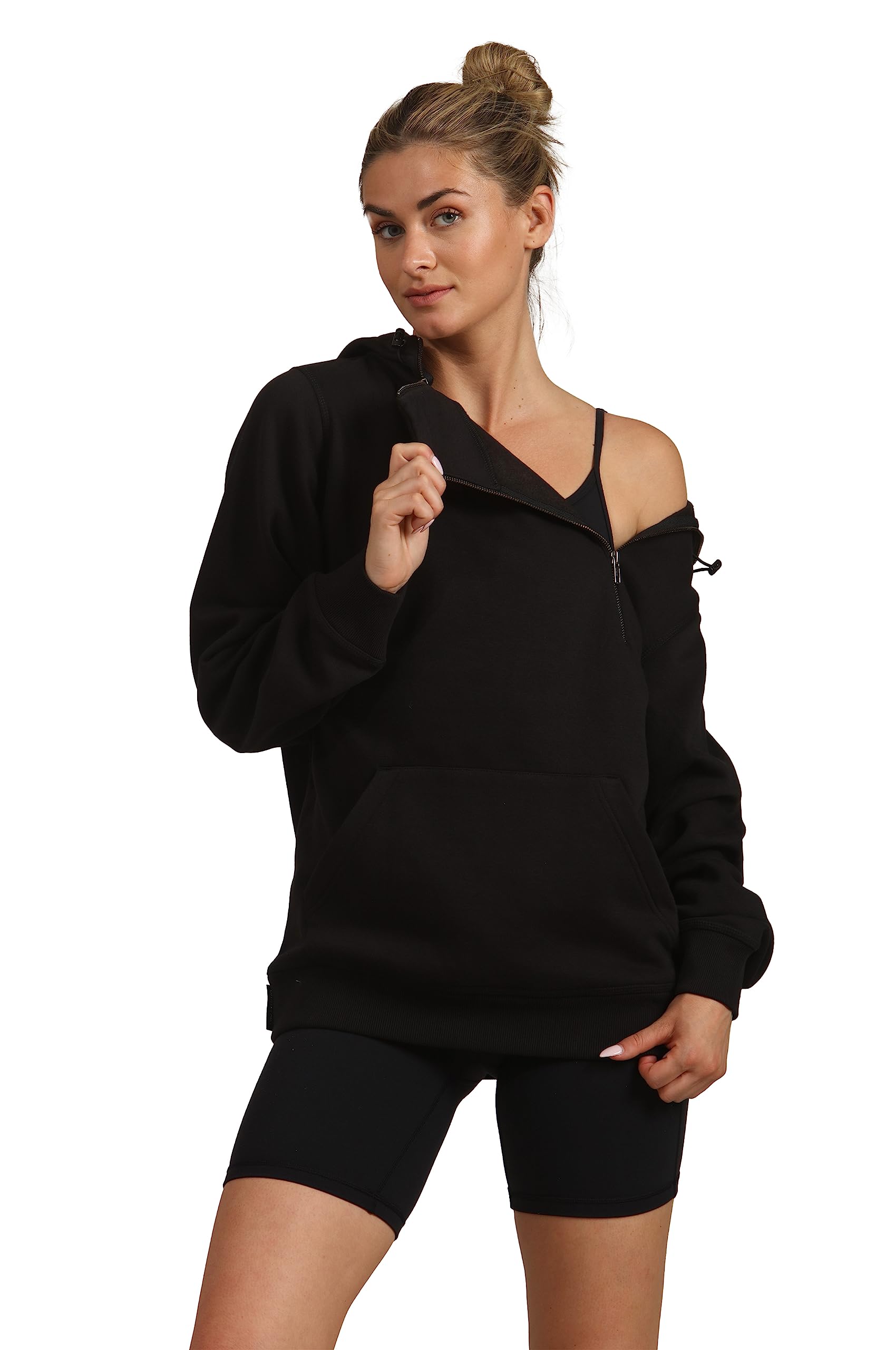Members Only Women's Taylor Double Zipper Pullover Oversized Hoodie - Image 3