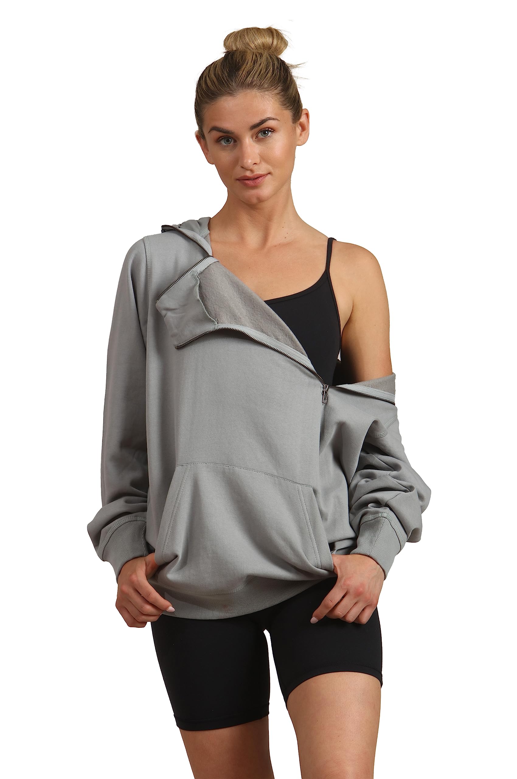 Members Only Women's Taylor Double Zipper Pullover Oversized Hoodie - Image 3